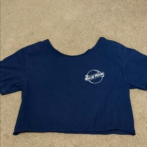 Thrifted Blue Moon Navy Crop Top